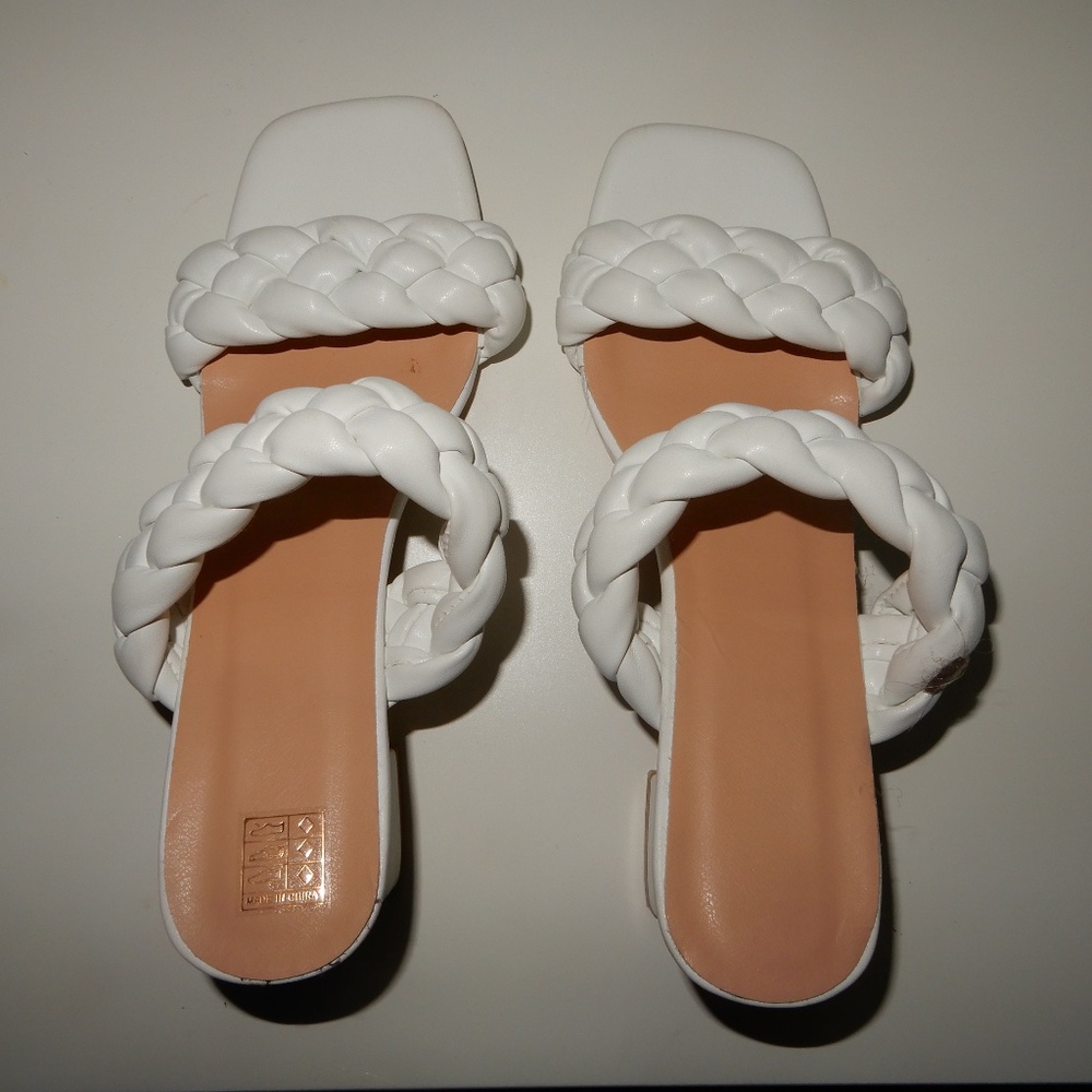 Brand New Woven White Sandal Heels - Chic and Elegant Summer Style